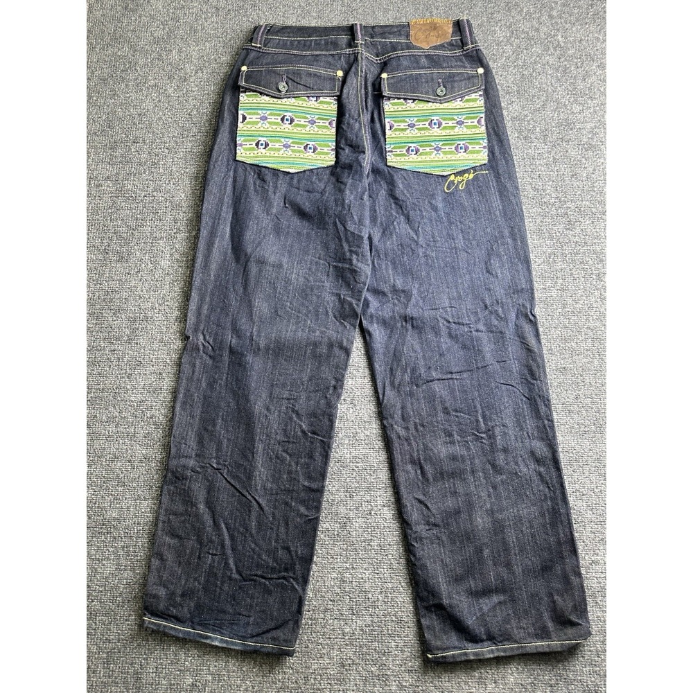 Mens Jeans Coogi Colorful Pocket Embroidered Dark Wash, Size 36x34